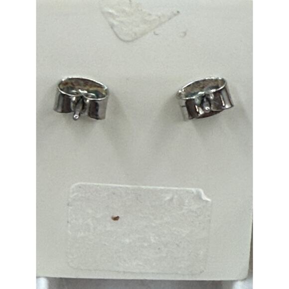 Piercing Pagoda Pair of 4mm Princess-Cut Cubic Zirc Solitaire Earrings - Picture 5 of 8